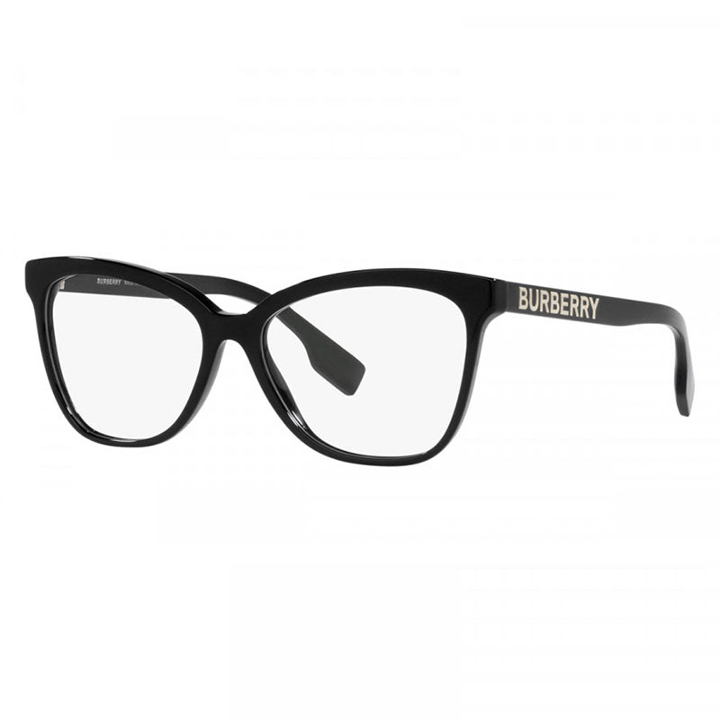 Burberry Eyeglasses Cat Eye Full Rim, Black Frame and Clear Demo Lenses Lens BE2364F3001