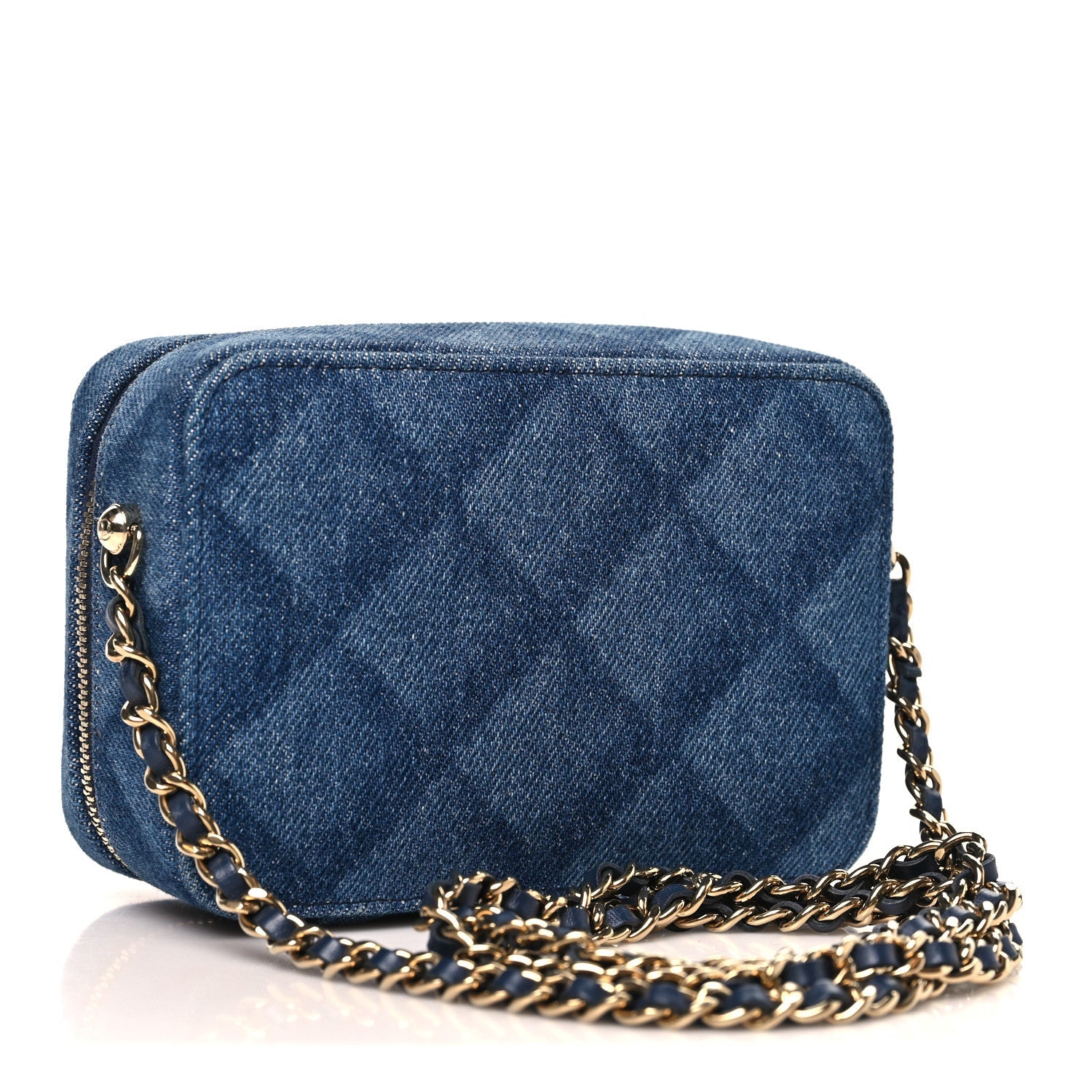 Printed Denim CC Camera Case Blue