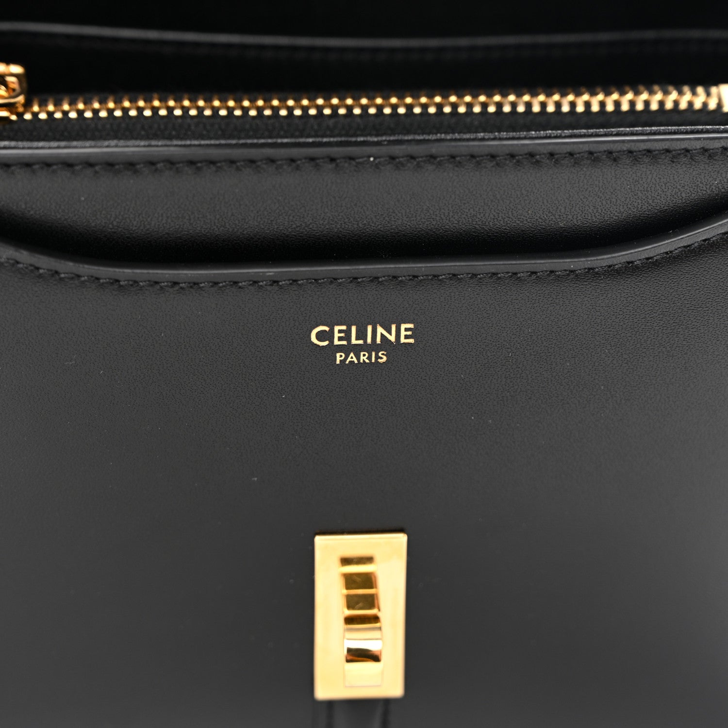 Satinated Calfskin Mini 16 Top Handle Bag Black