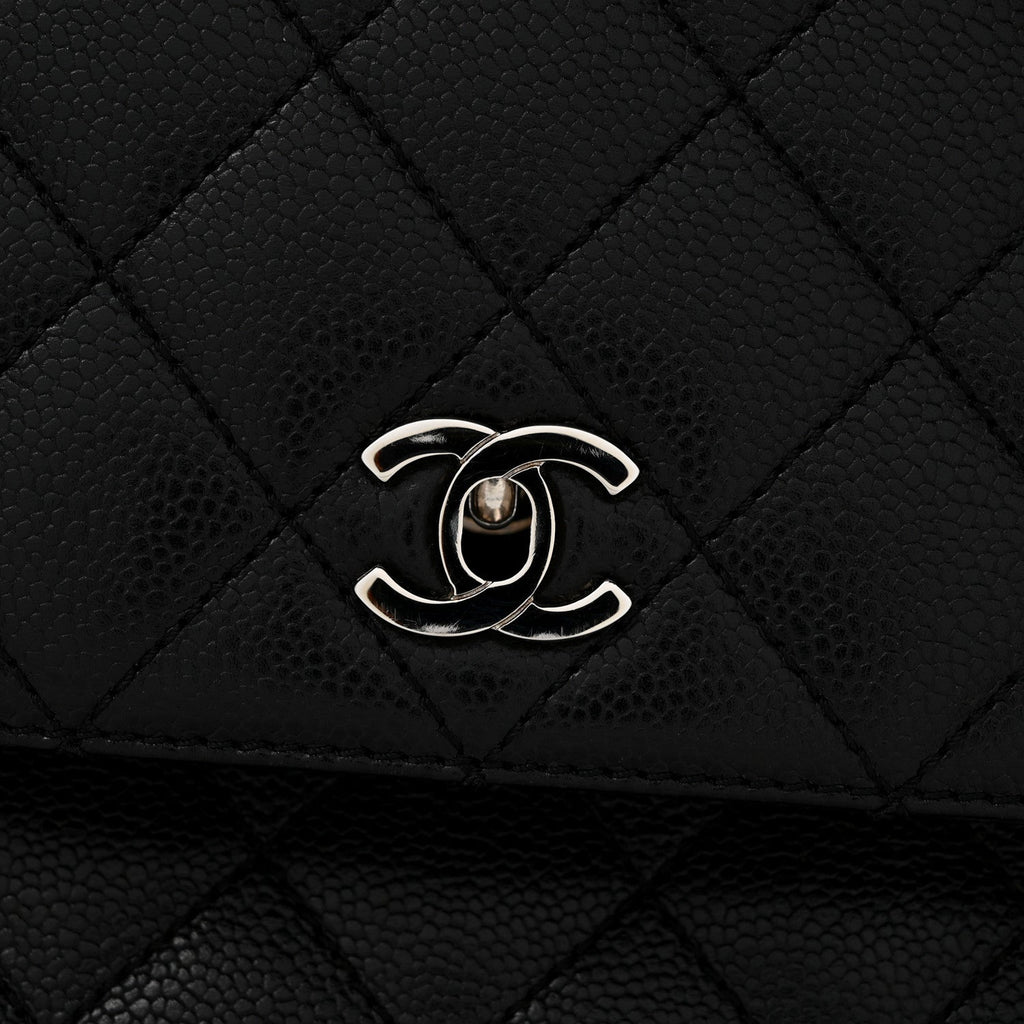 Caviar Quilted Jumbo Kelly Flap Black