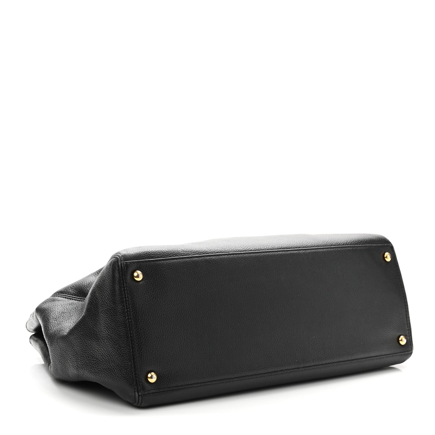 Calfskin Cerf Executive Shopper Tote Black