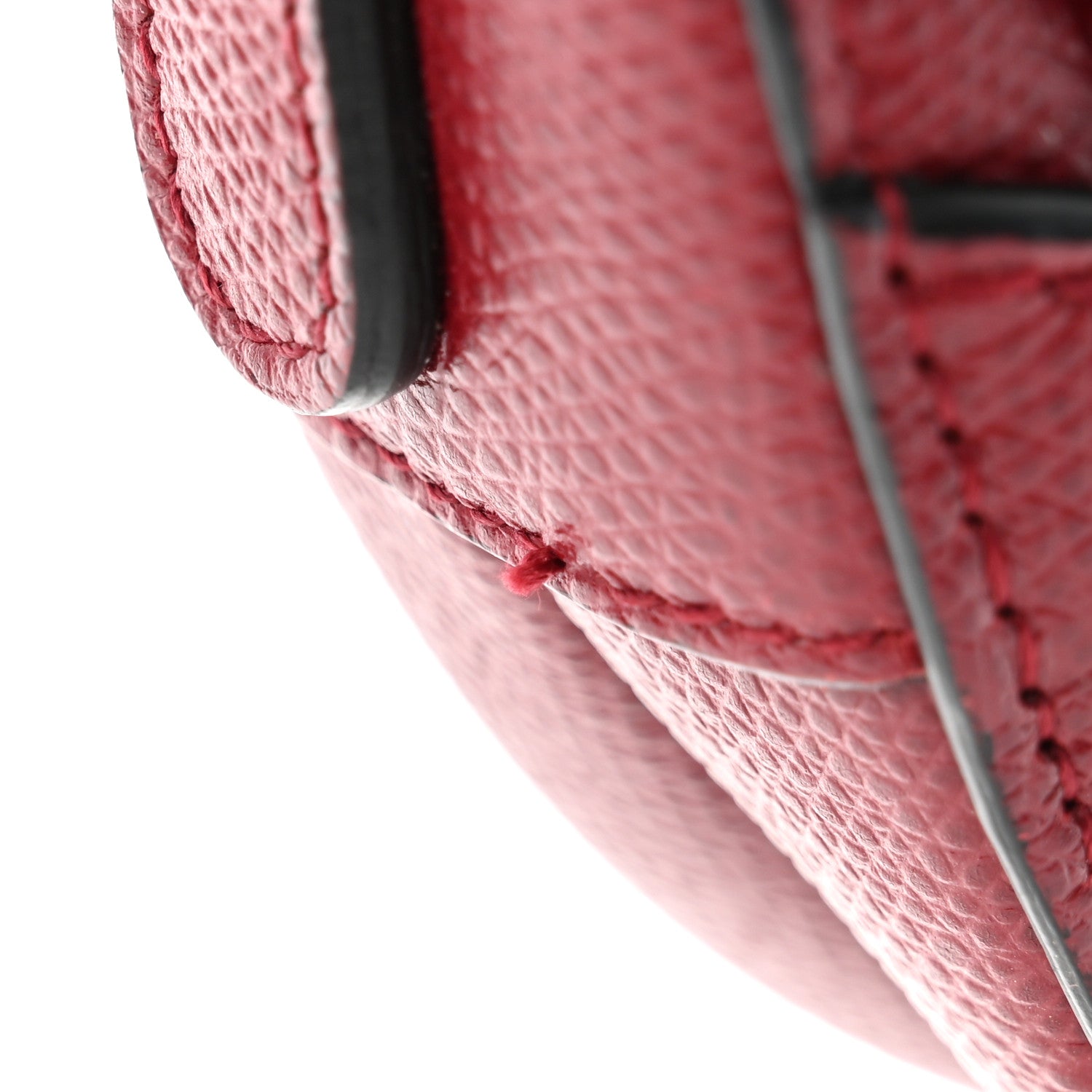 Grained Calfskin Mini Saddle Bag Red