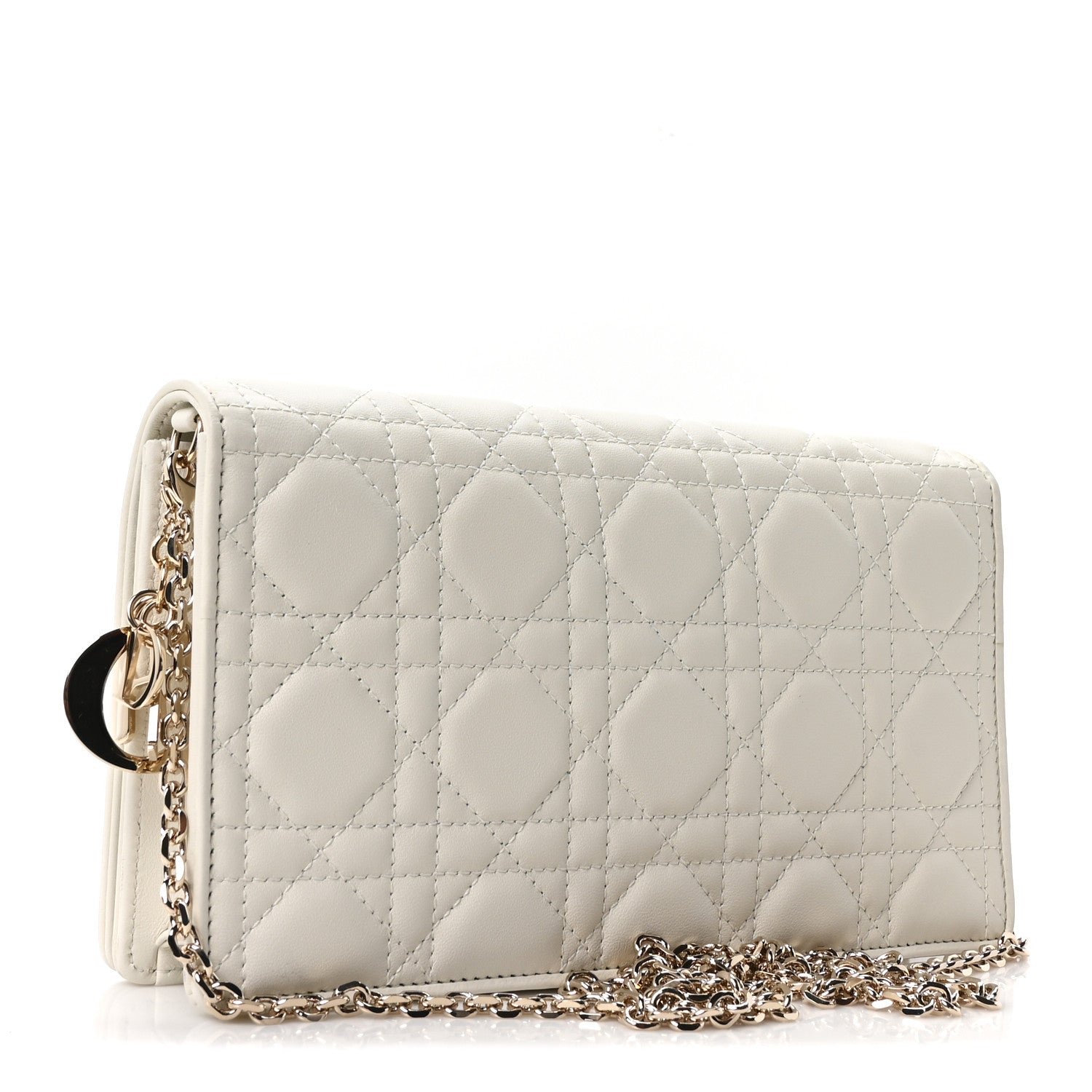 Lambskin Cannage Lady Dior Pouch Latte