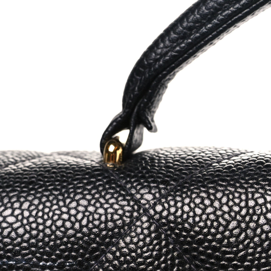 Caviar Quilted Briefcase Laptop Bag Black