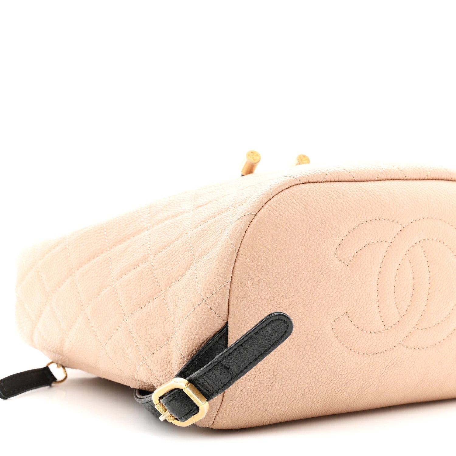 Caviar Quilted Filigree Backpack Beige Black