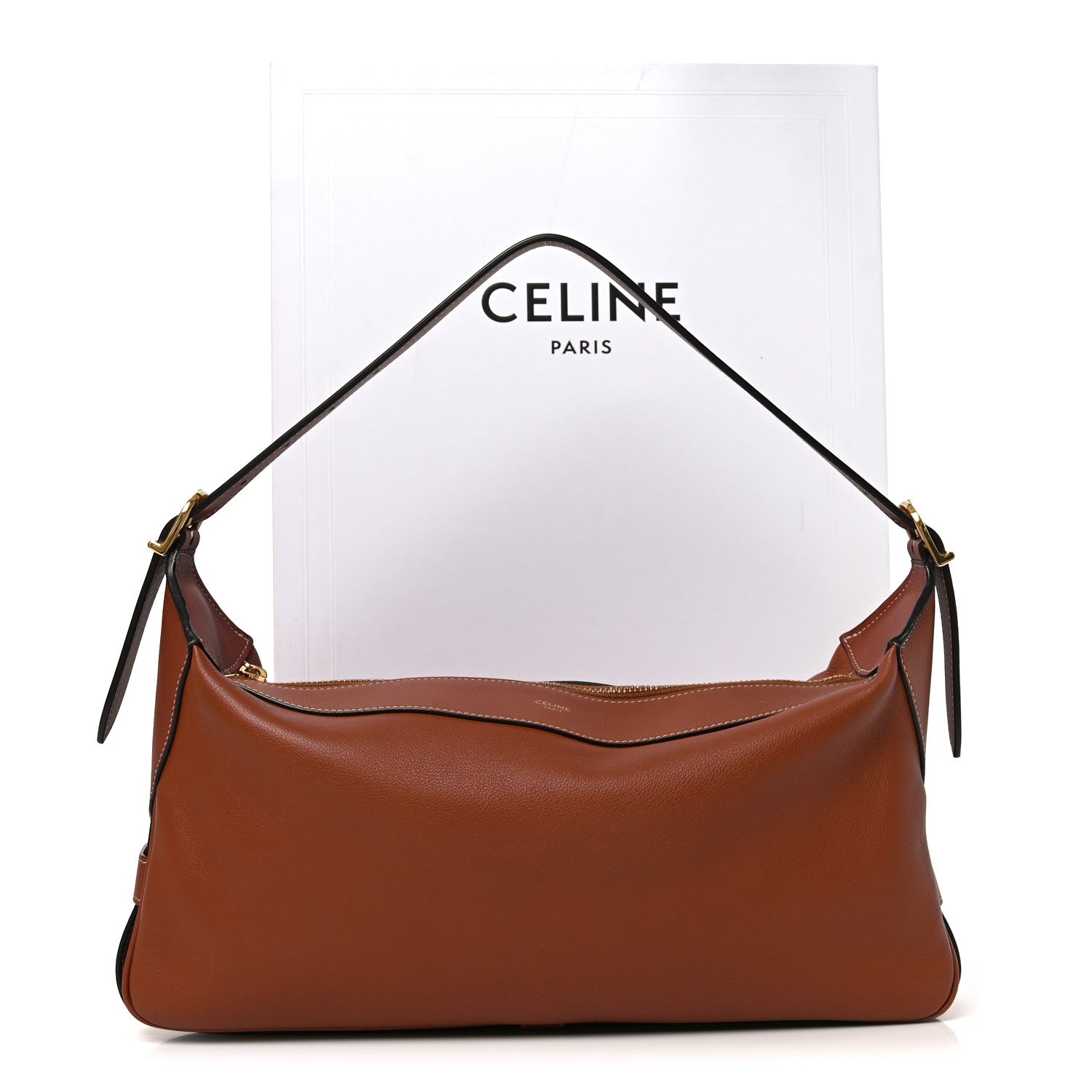 Supple Calfskin Medium Romy Shoulder Bag Tan