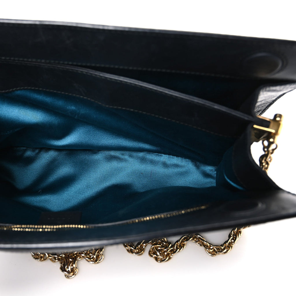 Suede Patent Web Dragon Embroidered Medium Ophidia Chain Shoulder Bag Blue Multicolor Black