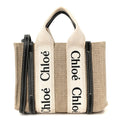 Cotton Calfskin Mini Woody Ribbon Tote White Navy