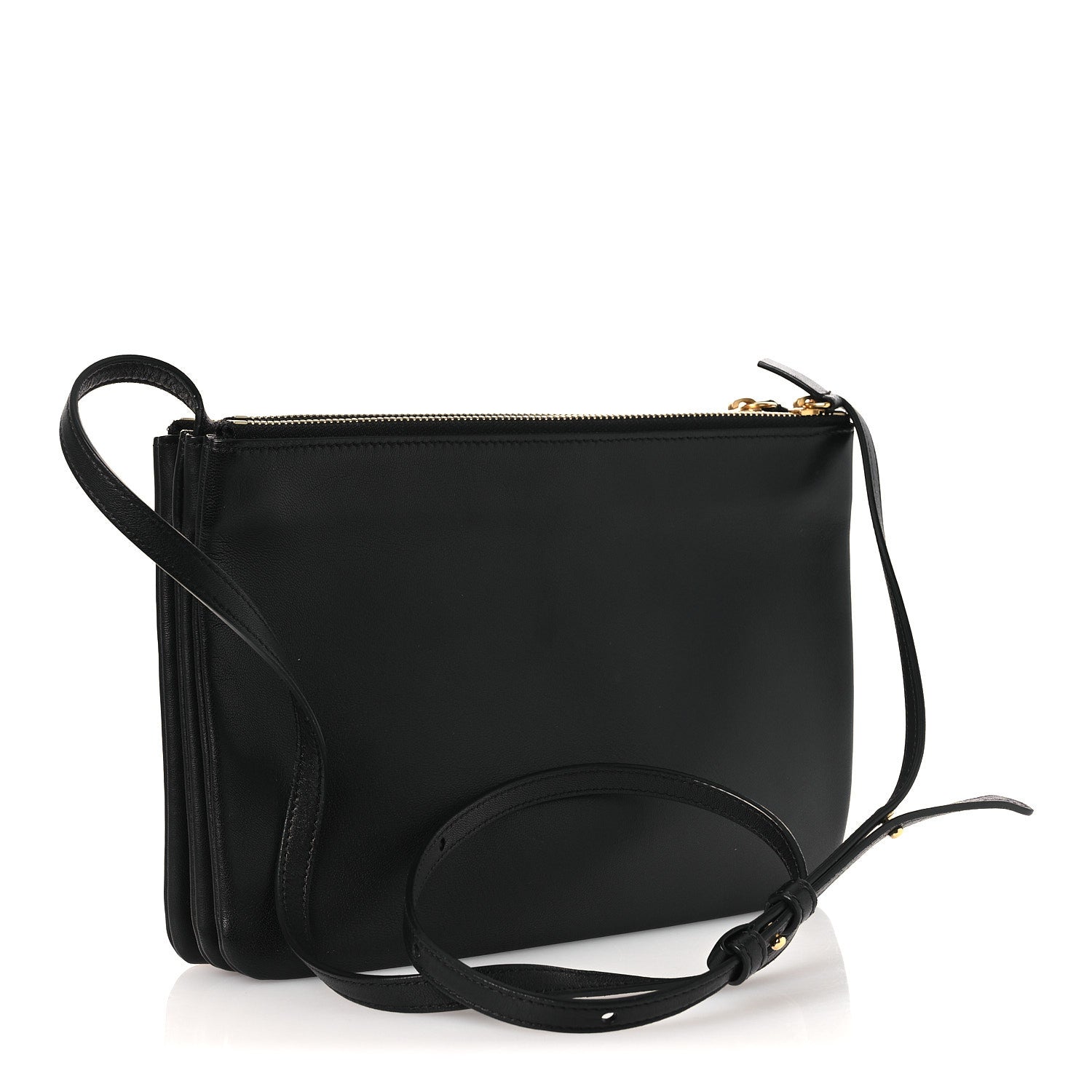 Lambskin Large Trio Crossbody Bag Black