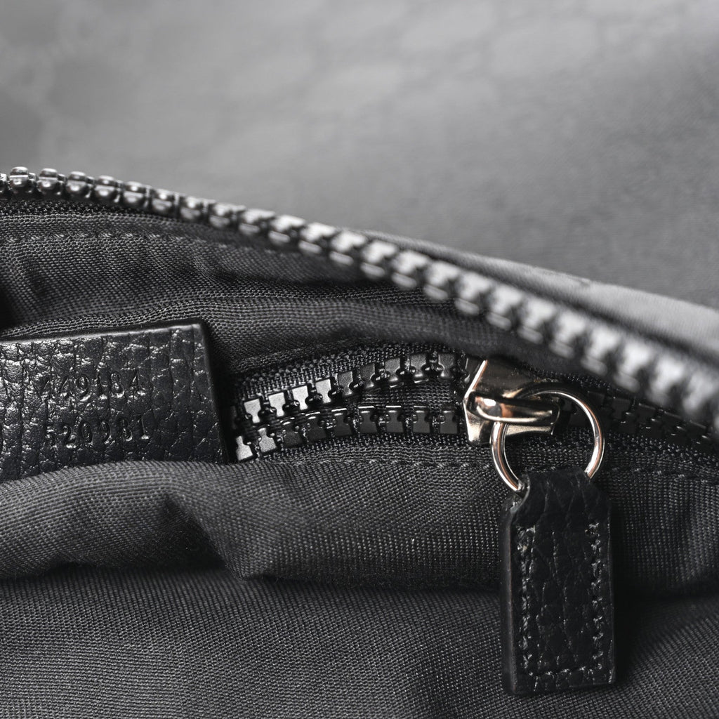 Nylon Monogram Small Flat Messenger Bag Black