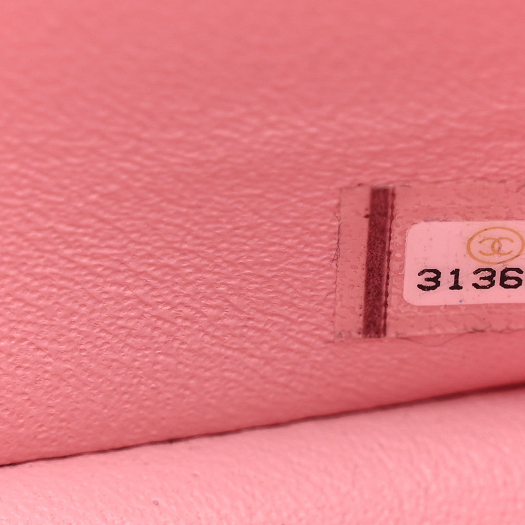 Lambskin Quilted Mini Rectangular Flap Pink