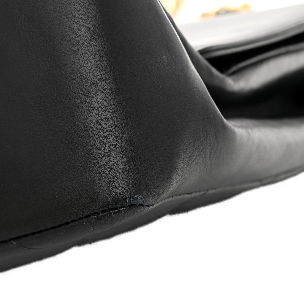 Lambskin Quilted CC Maxi Jumbo Single Flap Black Black