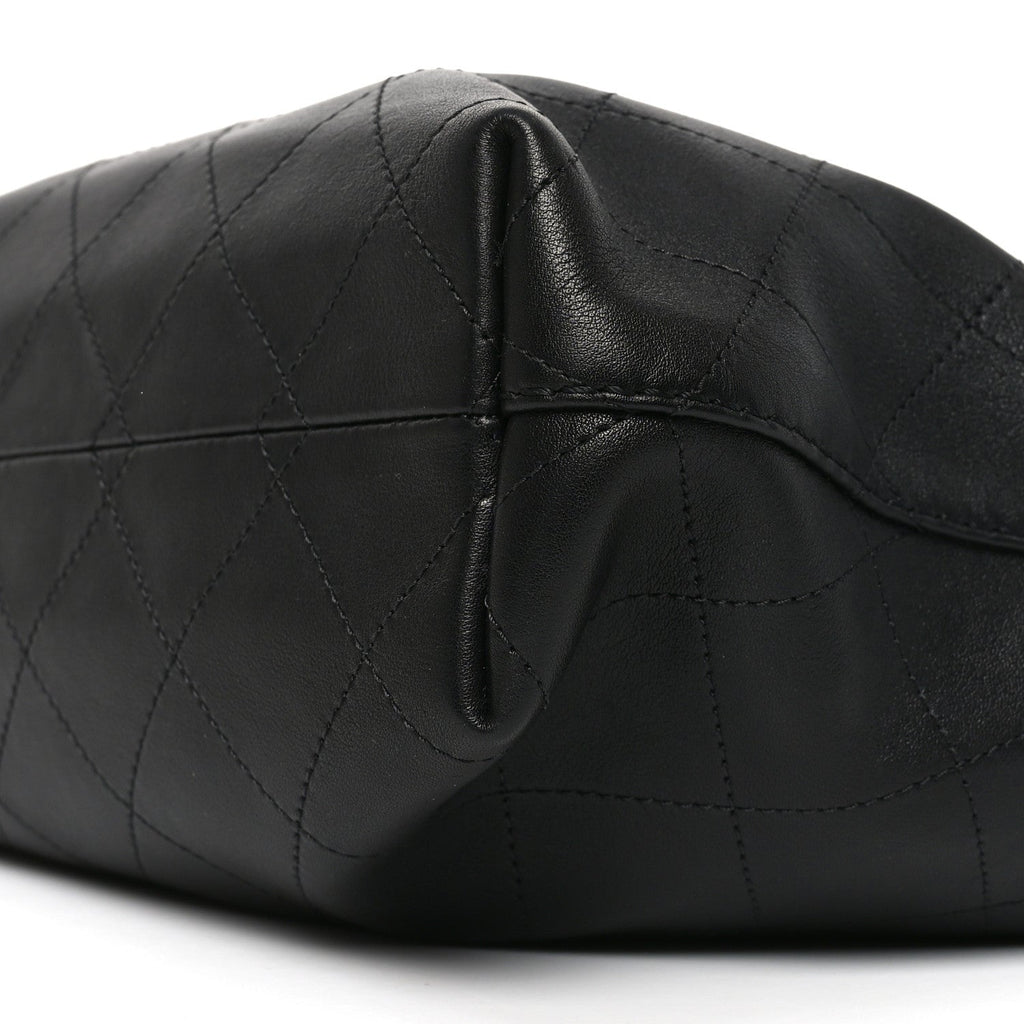Calfskin Quilted Small Maxi Hobo Black