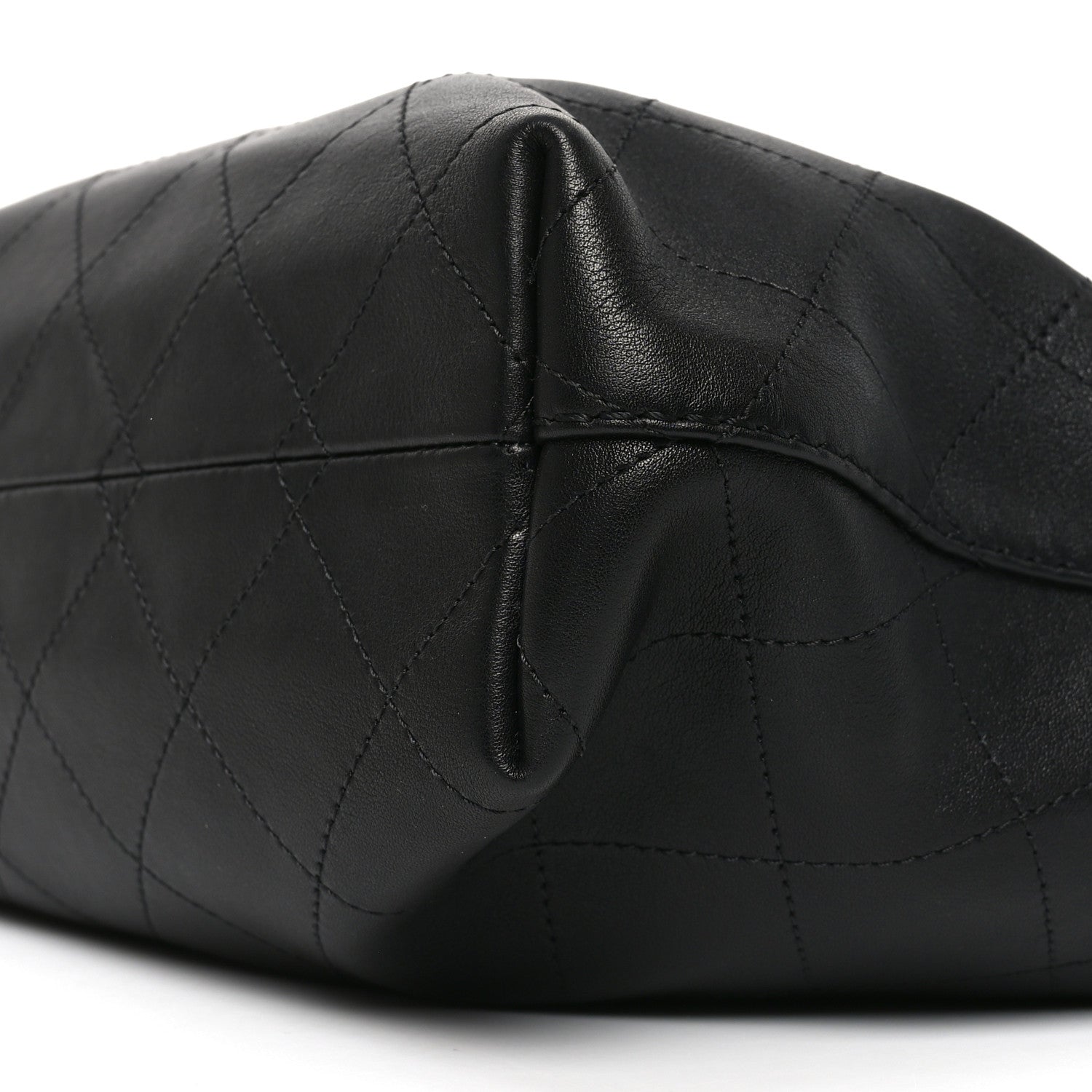 Calfskin Quilted Small Maxi Hobo Black