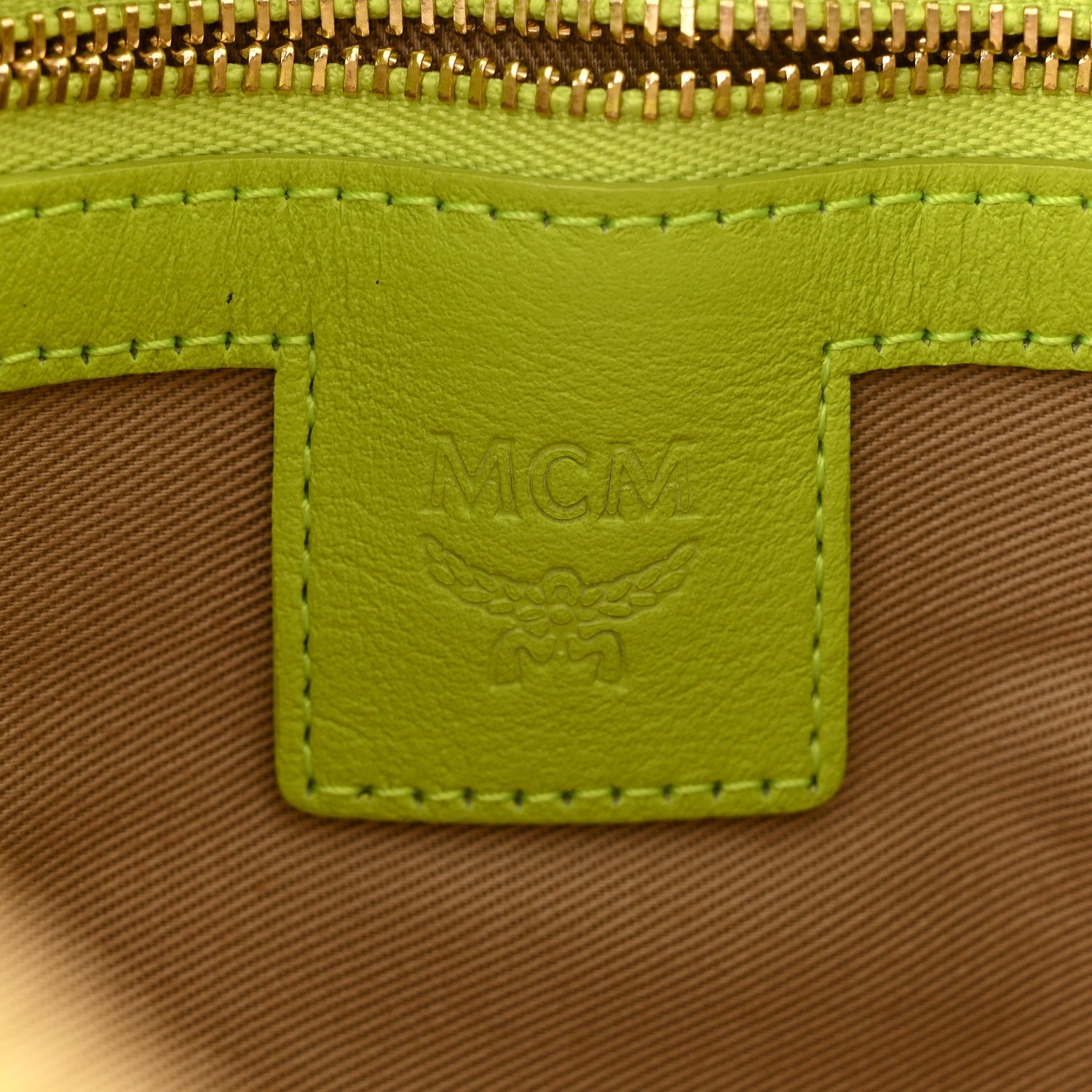 Calfskin Maxi Monogram Crossbody Pouch Green