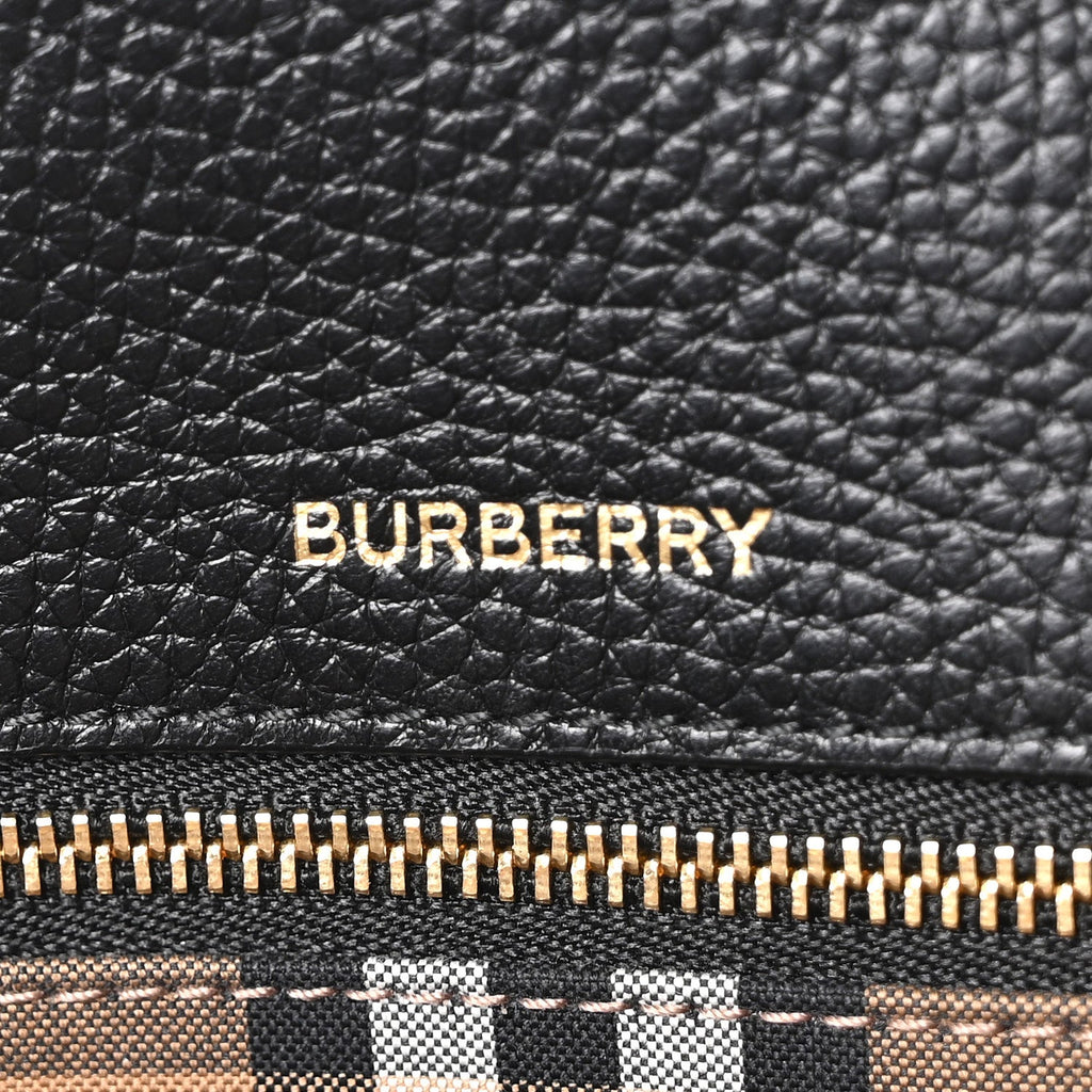 Grainy Calfskin Medium London Tote Bag Black