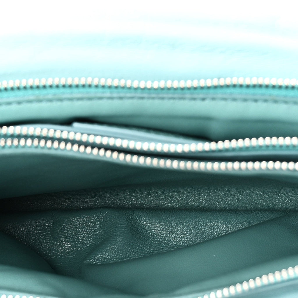Calfskin Small Viva Bow Shoulder Bag Tyrone Turquoise