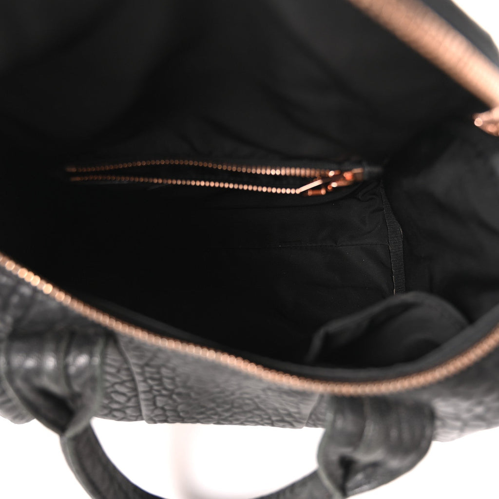 Pebbled Lambskin Rockie Black Rose Gold Hardware