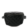 Calfskin Quilted Uniform Waist Belt Bag Black