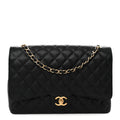 Caviar Quilted Maxi Double Flap Black
