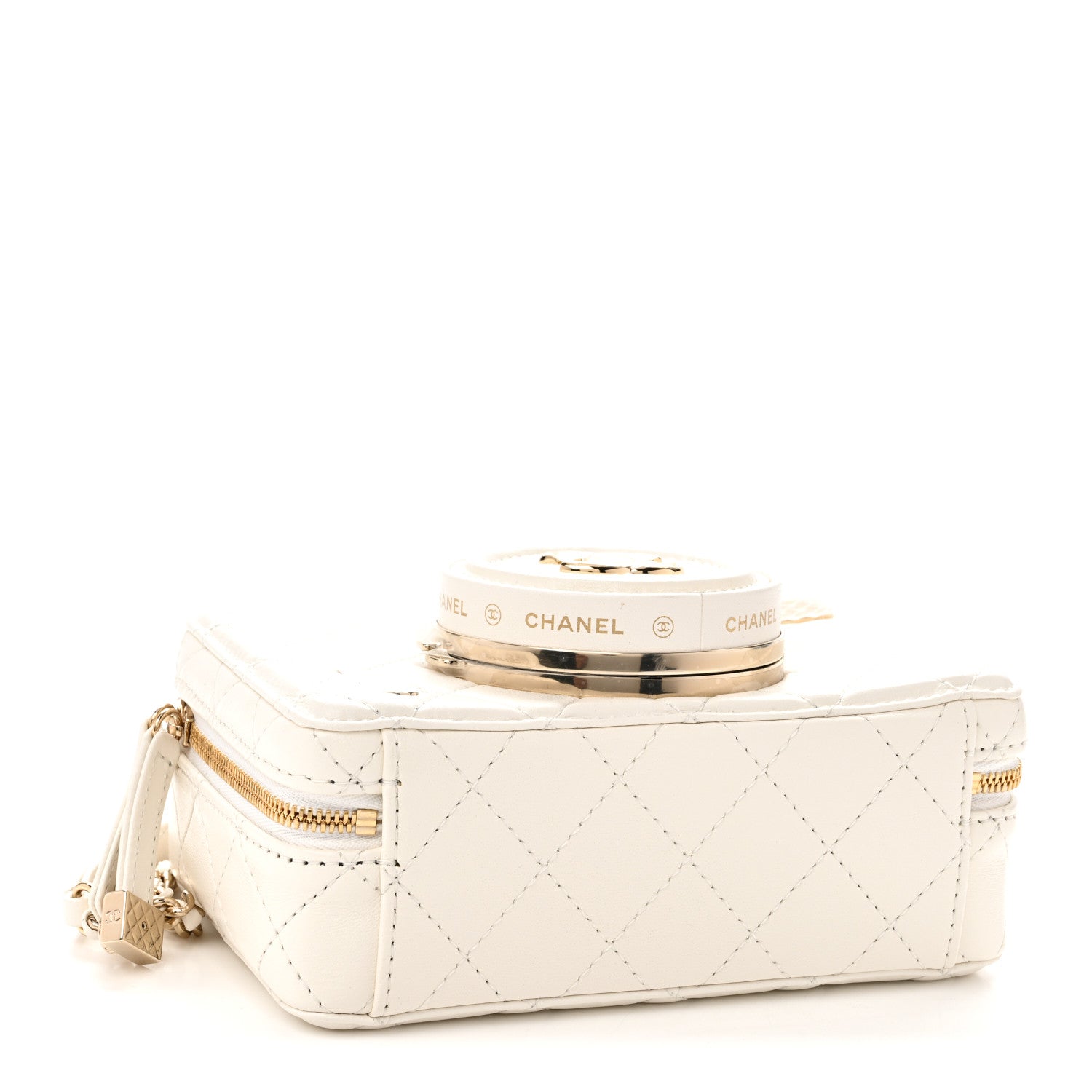Lambskin Quilted Coco Click Bag White