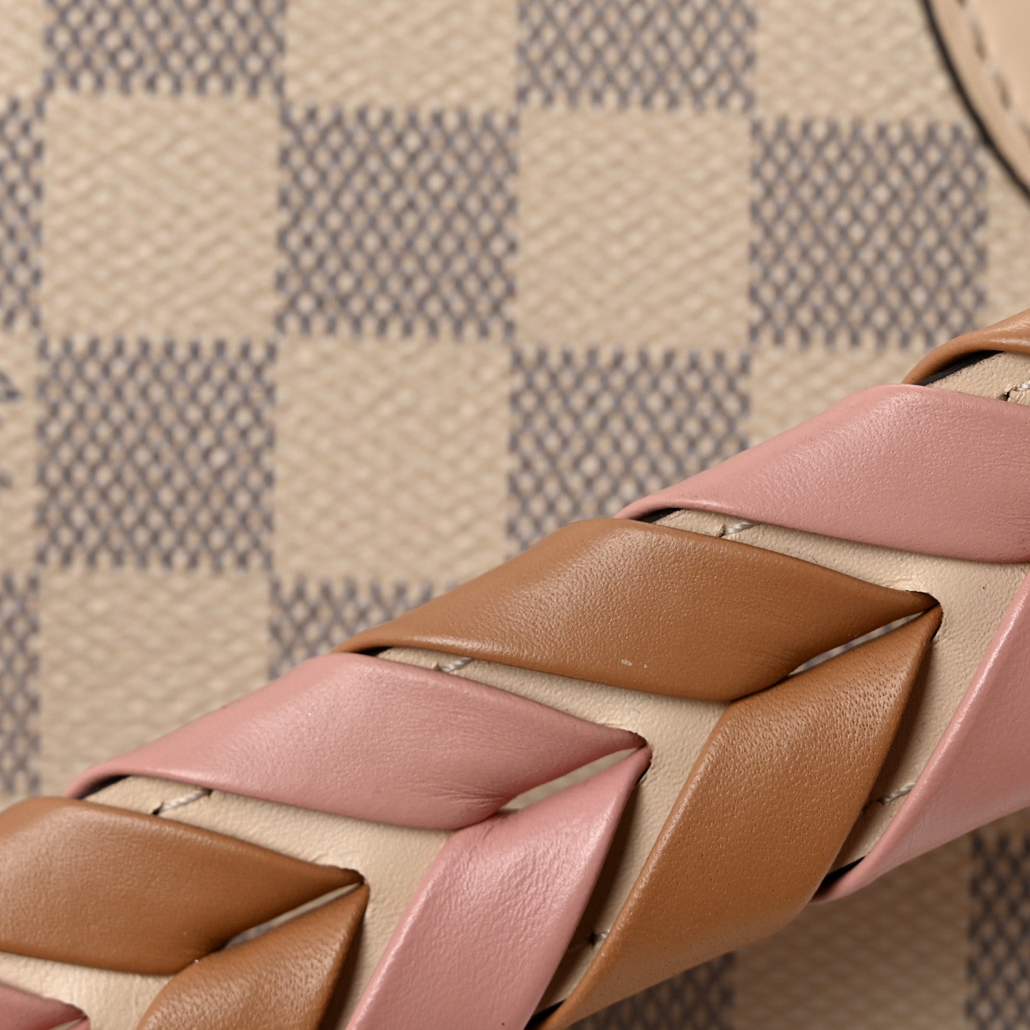 Damier Azur Braided Neverfull MM Pink