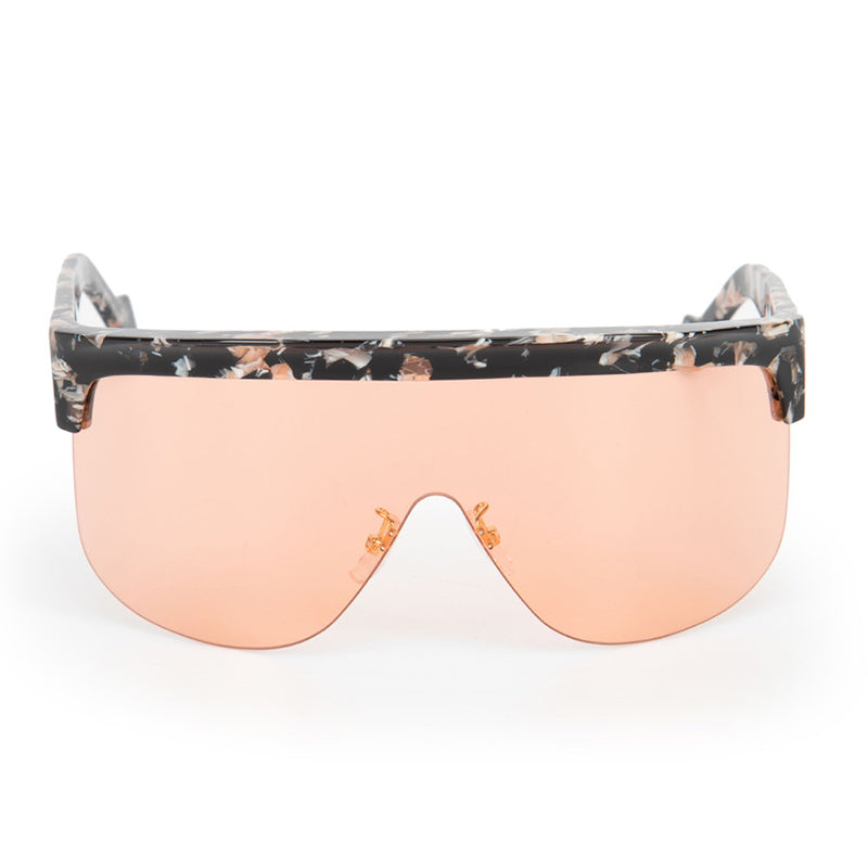 Loewe Sunglasses Shield Semi Rim, ColoRed Havana Frame and Bordeaux Lens LW40034U55S
