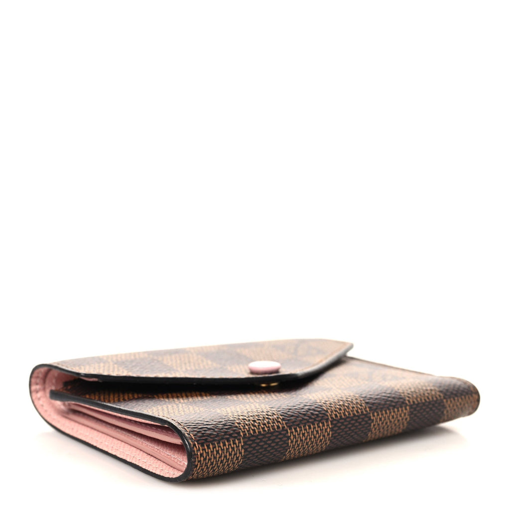 Damier Ebene Victorine Wallet Rose Ballerine