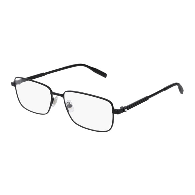 Montblanc Eyeglasses Rectangle Full Rim, Ruthenium Frame and Clear Demo Lens Lens MB0029O006