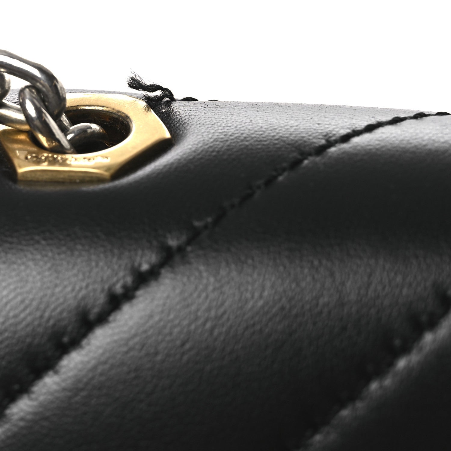 Calfskin Diagonal Quilted Jackhammer 24 Shoulder Bag Black