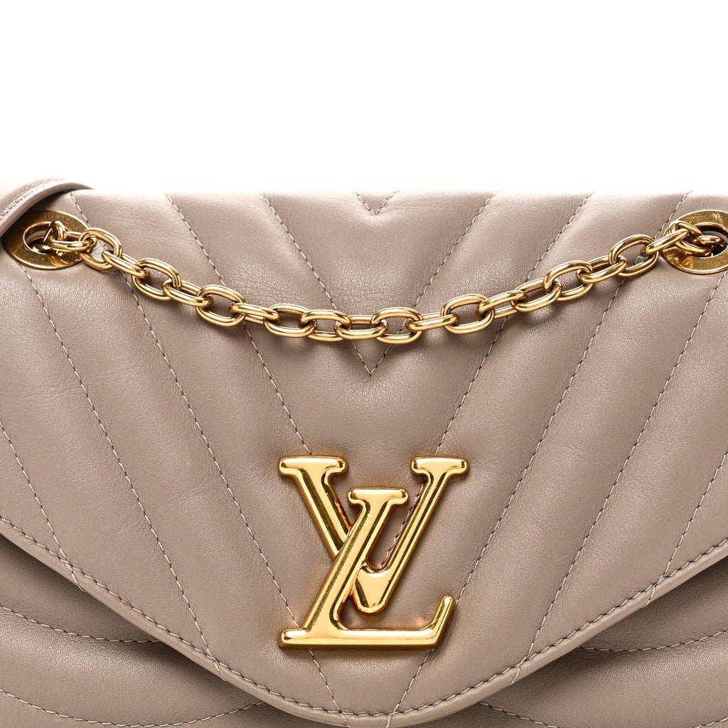 Calfskin LV New Wave Chain Bag Taupe