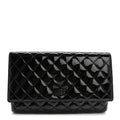 Patent Calfskin Quilted Reissue 2.55 Clutch So Black