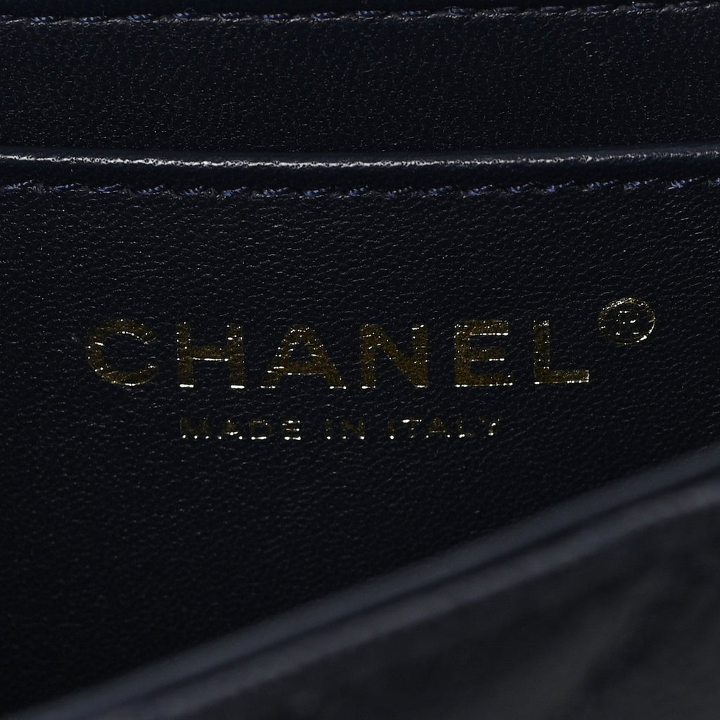 Caviar Quilted Small Handy CC Flap Navy