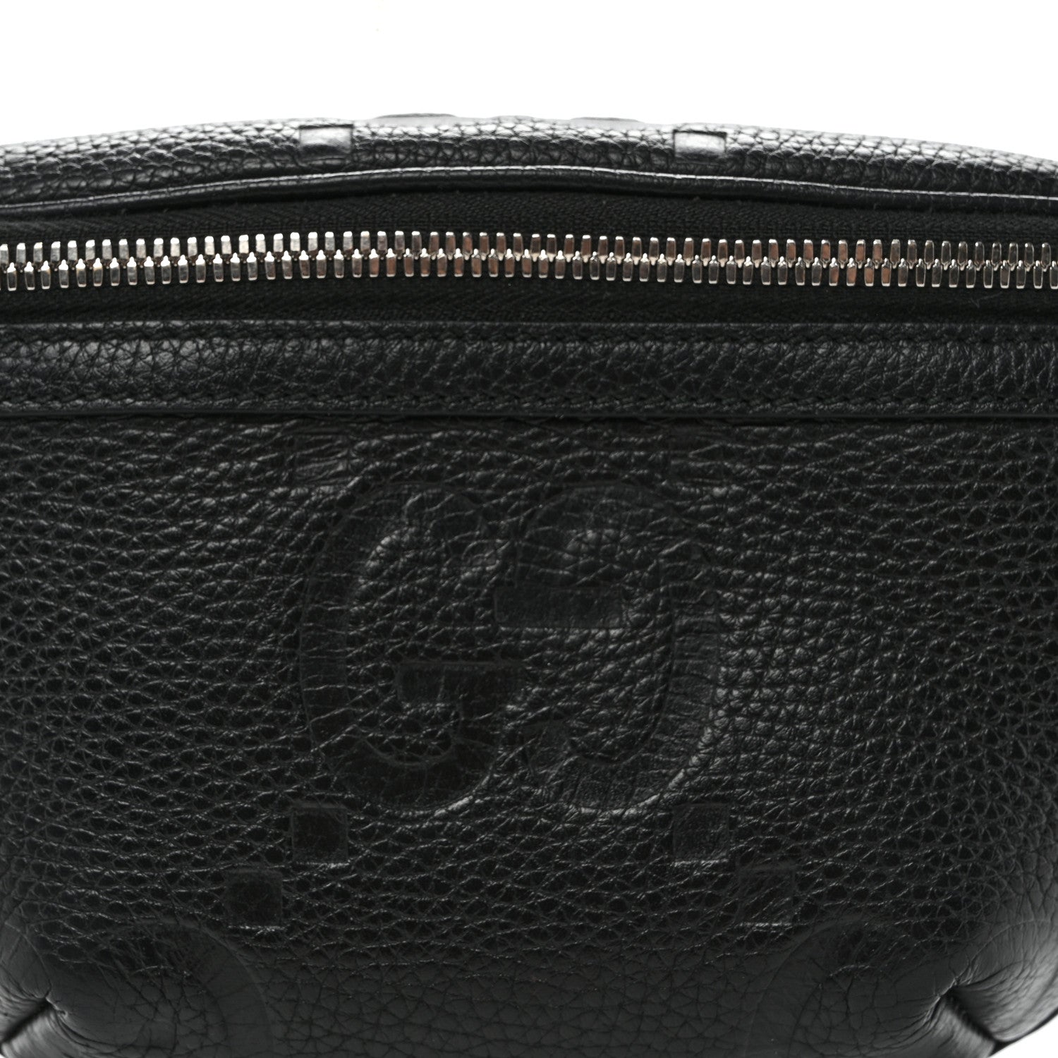 Piuma Calfskin Jumbo GG Embossed Small Belt Bag Black
