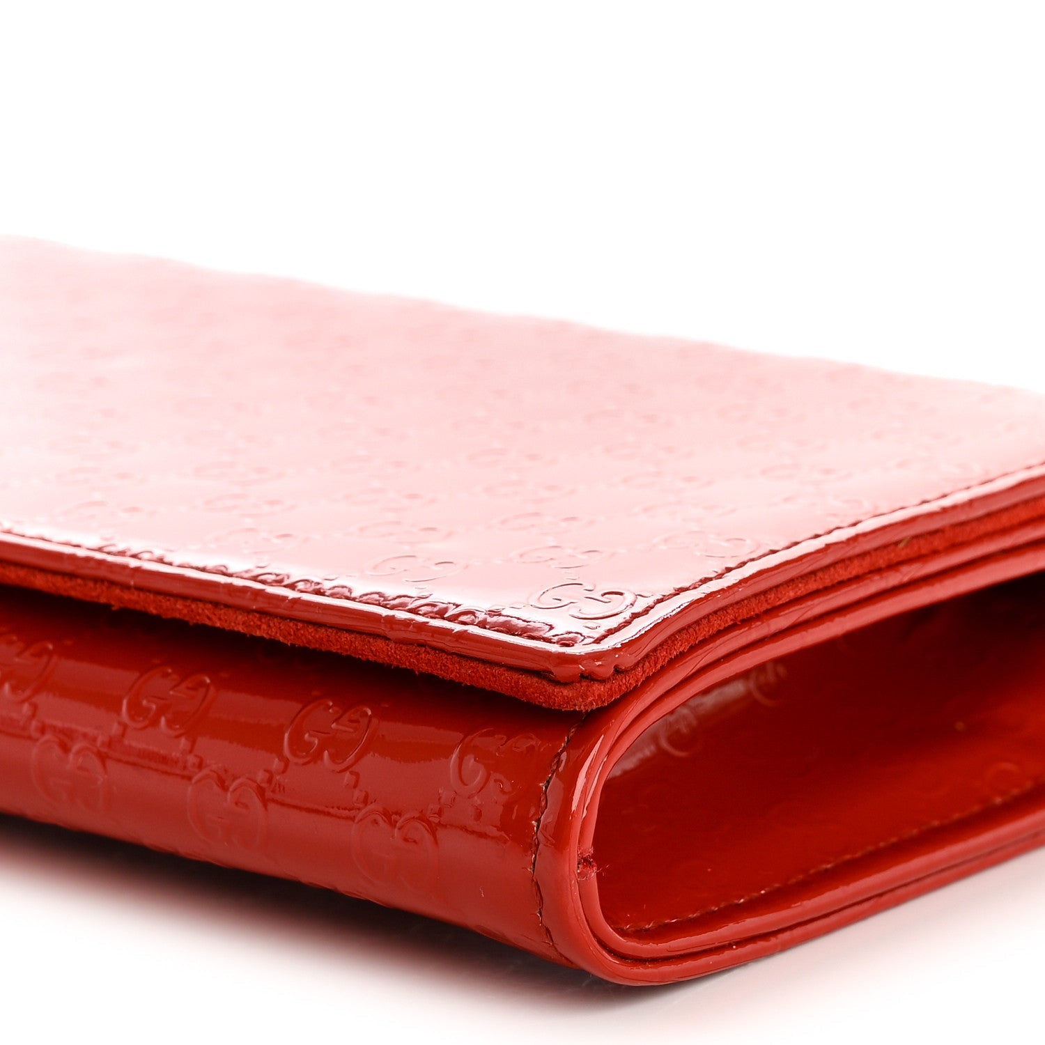 Patent Microguccissima Small Broadway Clutch Red