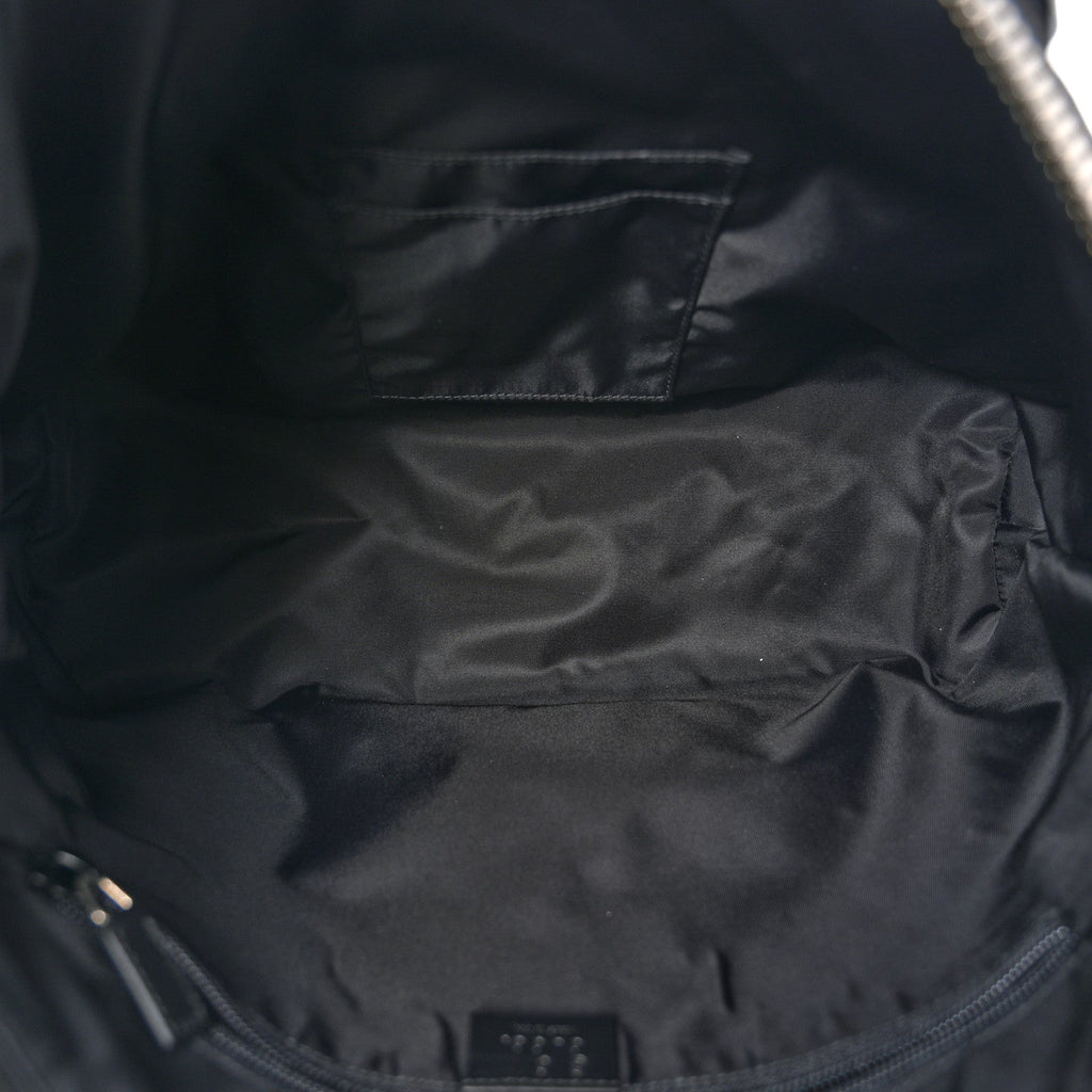 Techno Canvas Web Top Handle Shoulder Bag Black
