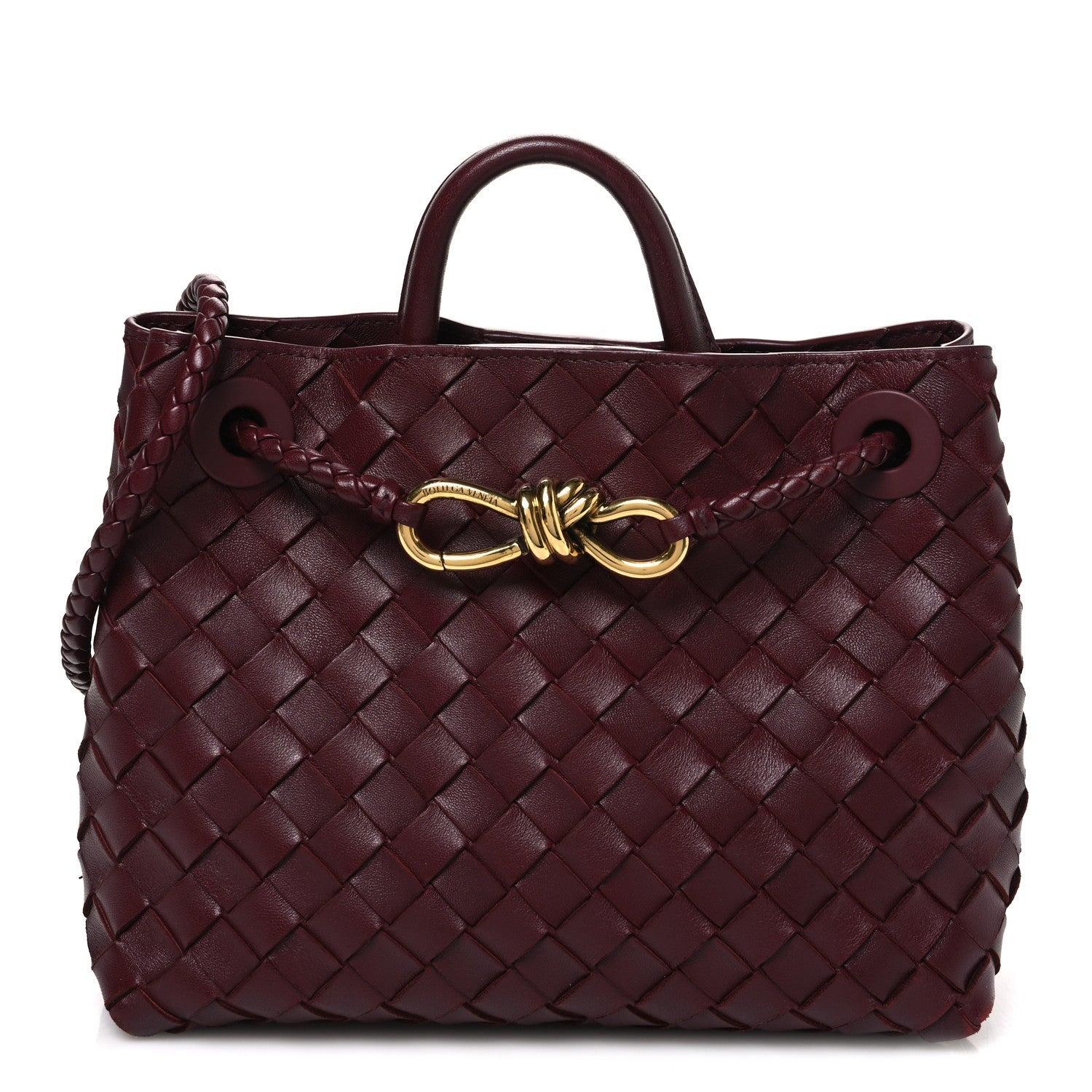 Nappa Intrecciato Small Andiamo Shoulder Bag Barolo