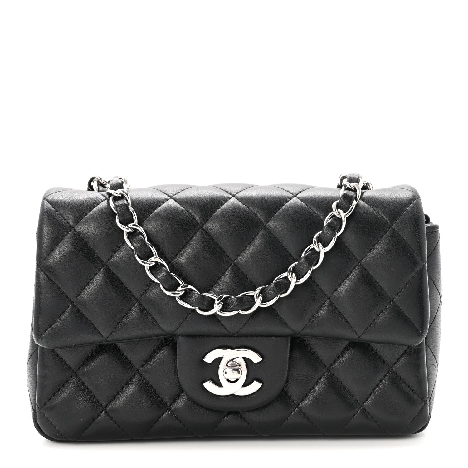Lambskin Quilted Mini Rectangular Flap