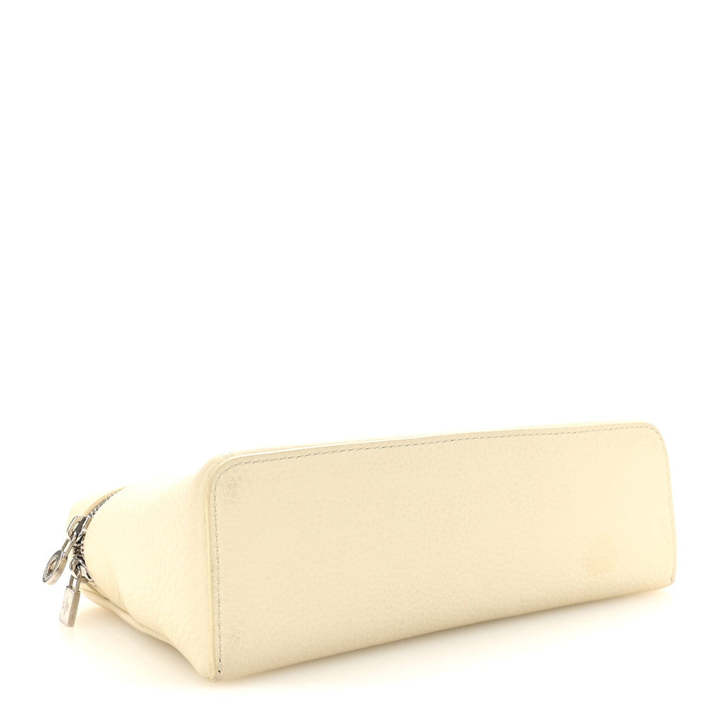 Grained Calfskin L19 Extra Pocket Pouch Whisper White