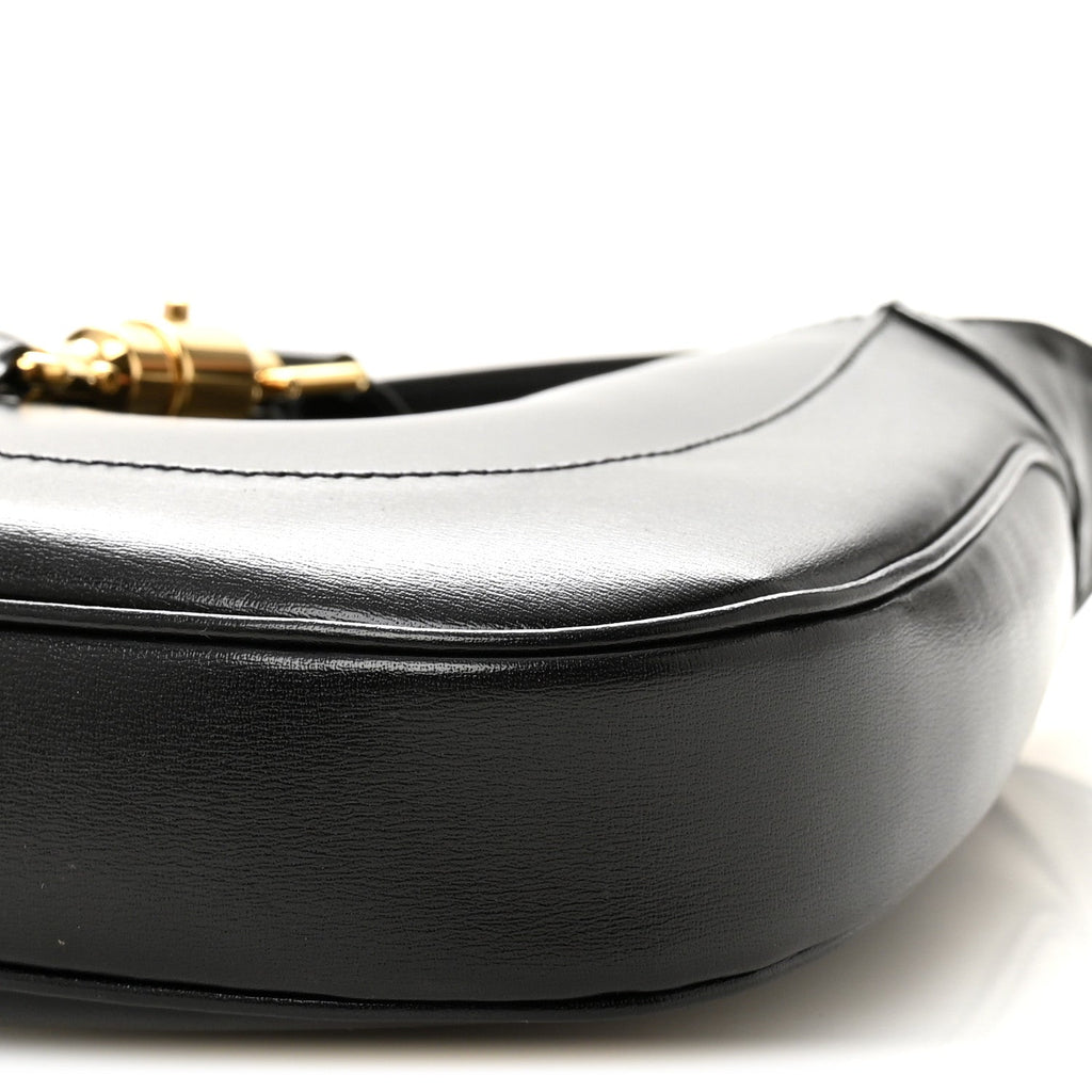 Boarded Dyana Lux Calfskin Small Jackie 1961 Hobo Black
