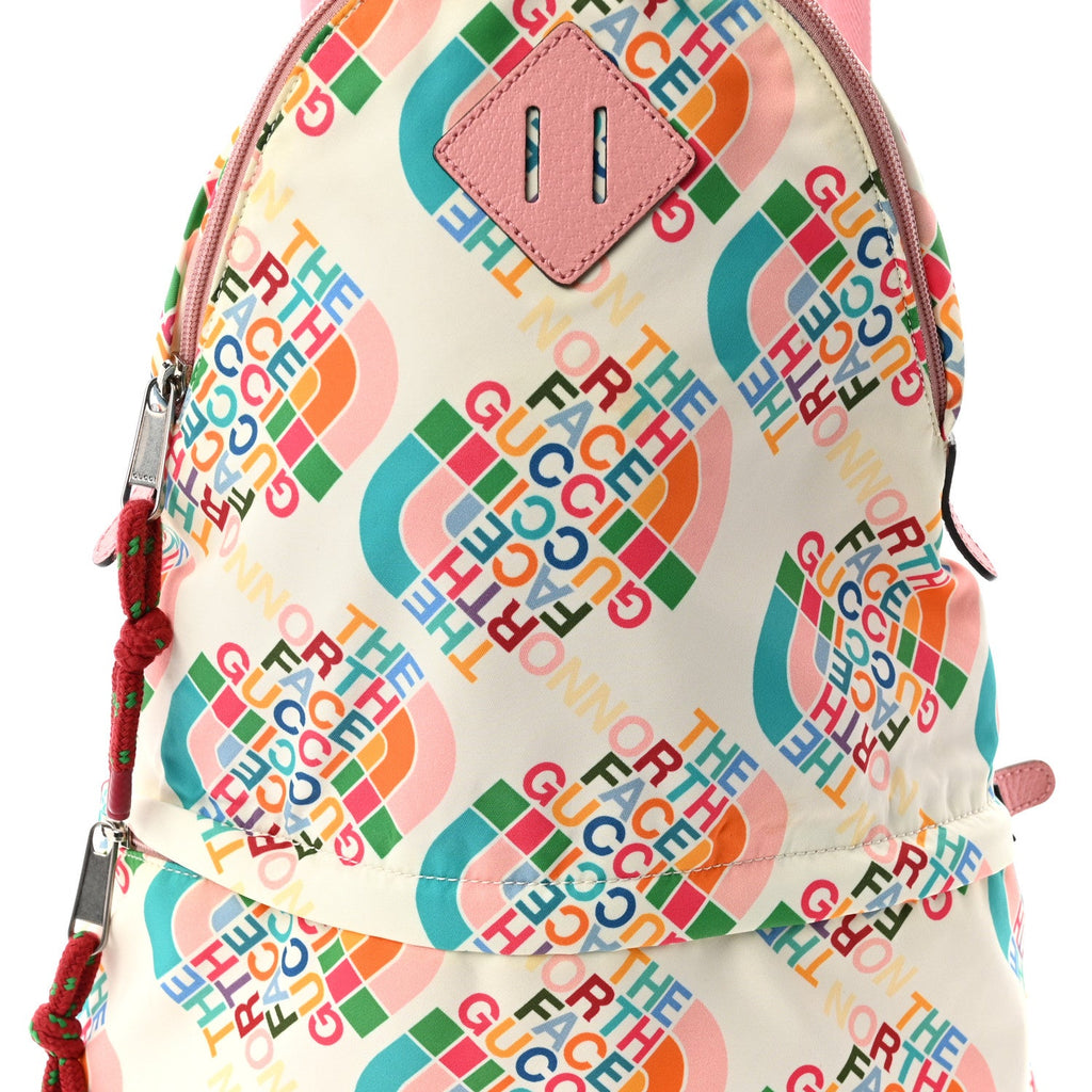X THE NORTH FACE Econyl Nylon Medium Backpack Ivory Turquoise Wild Rose