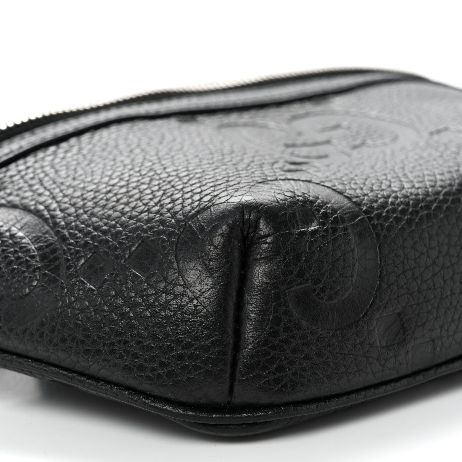 Piuma Calfskin Jumbo GG Embossed Small Belt Bag Black