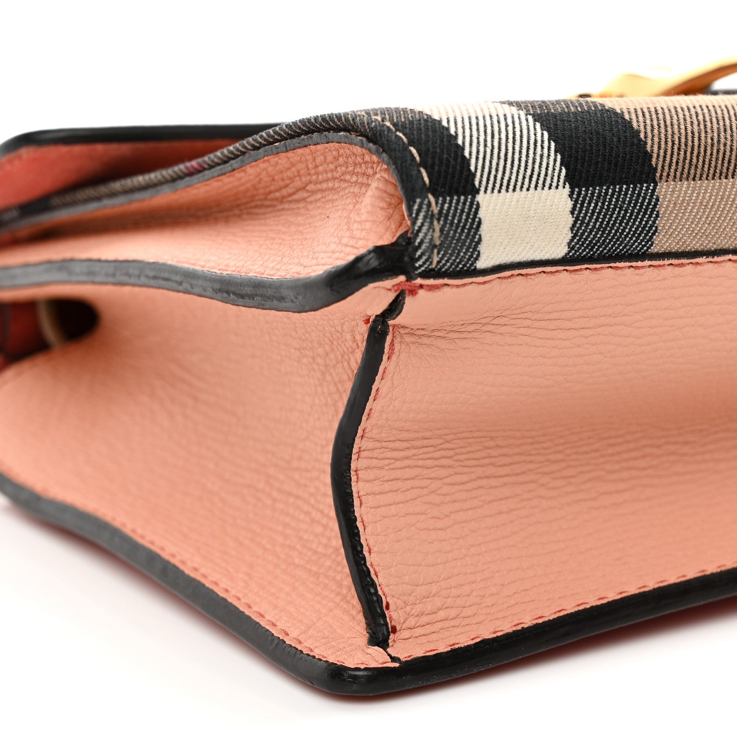 Derby Calfskin House Check Small Macken Crossbody Bag Copper Pink