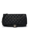 Caviar Quilted Jumbo Easy Flap Black