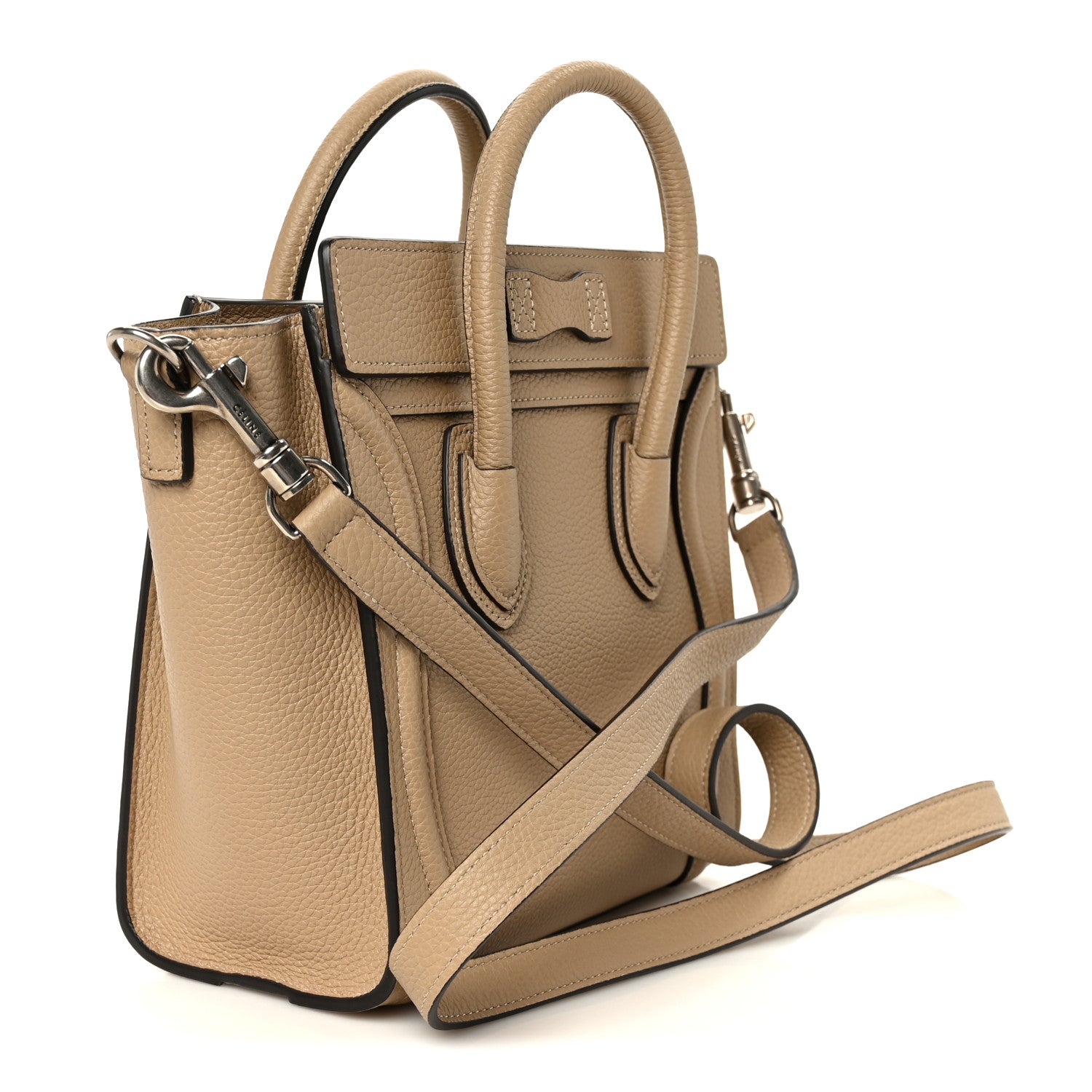Drummed Calfskin Nano Luggage Dune