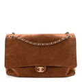 Suede Calfskin Souplissimo Maxi Flap Camel