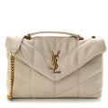 Lambskin Quilted Toy Loulou Puffer Monogram Chain Satchel Blanc Vintage