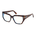 Tom Ford Eyeglasses Square Full Rim, Shiny Black Frame and Clear/Blue-Light Block Lenses Lens FT5951-B001