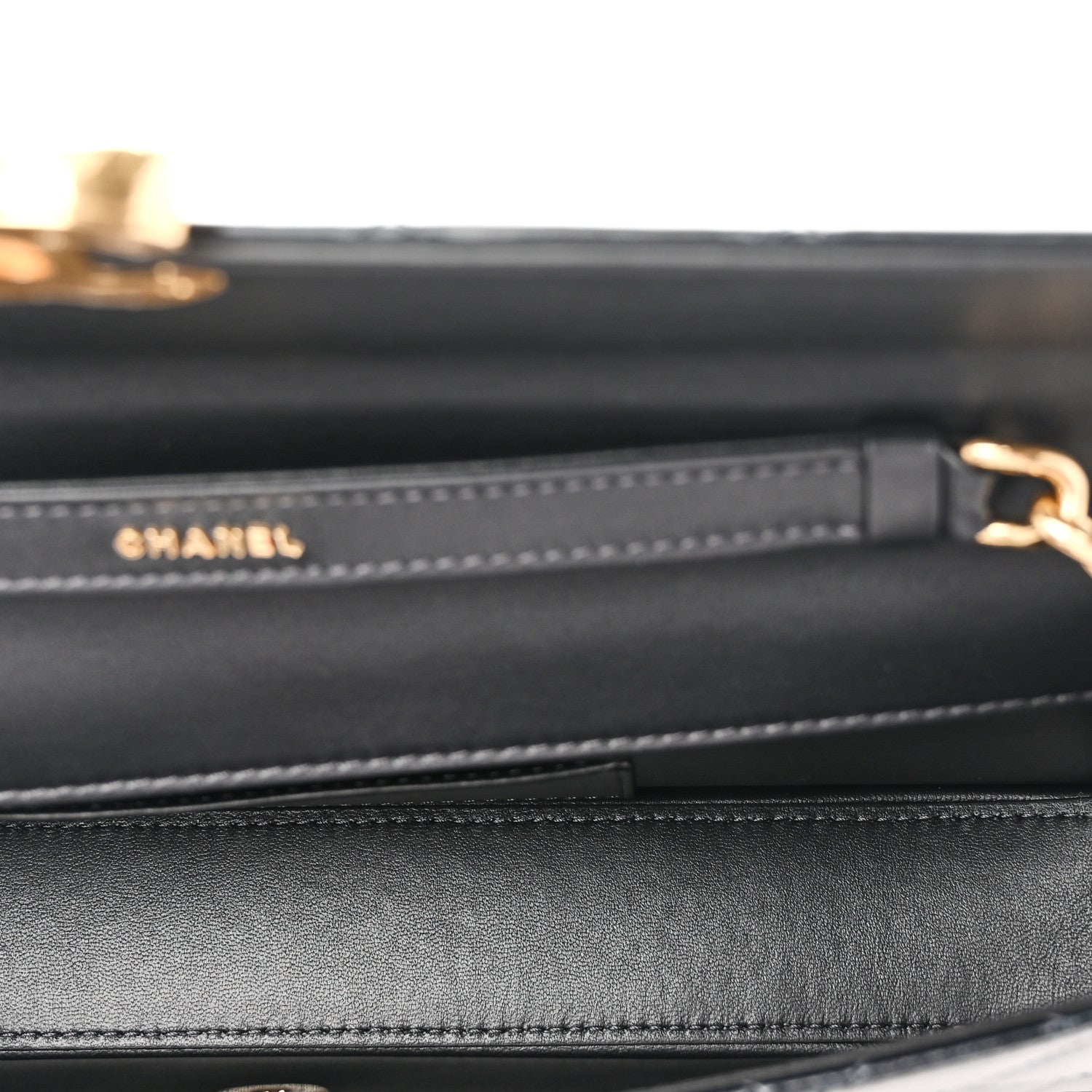 Patent Lambskin Quilted East West Flap Shoulder Bag Black
