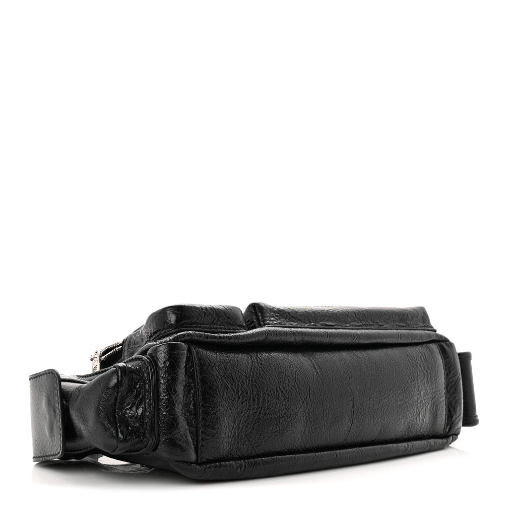 Agneau Arena Superbusy XS Sling Zip Shoulder Bag Black